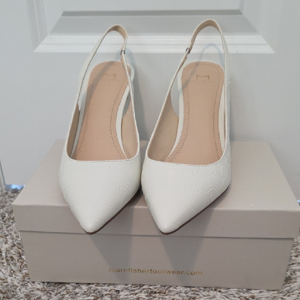 Marc Fisher Cream Slingback Heels